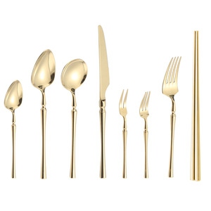 Ensemble de couverts en acier inoxydable 304, couteau à steak occidental, fourchette, cuillère, cuillère à thé, polissage miroir brillant, design rétro de luxe léger, <span class=keywords><strong>lave</strong></span>-<span class=keywords><strong>vaisselle</strong></span> - Product Image 5