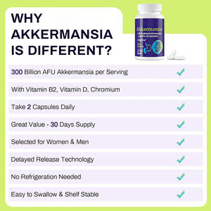 Capsules de probiotiques Akkermansia en marque propre avec vitamine 4-en-1, soutien de la santé intestinale pour homme et femme - Product Image 4