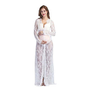 <span class=keywords><strong>Vestito</strong></span> da sera in pizzo bianco per gravidanza abito da sera elegante da donna in gravidanza abito <span class=keywords><strong>premaman</strong></span> taglie forti per servizio fotografico - Product Image 6