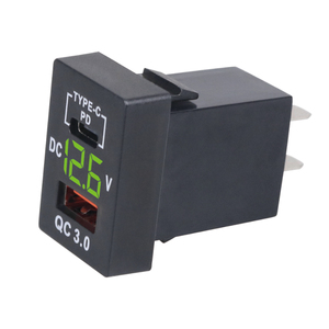 <b>12V</b> 24V 48W USB C PD 30W QC3.0 Voltmeter Car USB Charger <b>Socket</b> 23x33mm for Toyota Switch Panel - Product Image 2