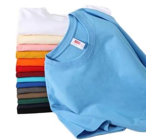 T-Shirt Casual da Uomo <span class=keywords><strong>e</strong></span> Donna in Cotone Stampata Tinta Unita 230 Gsm Jersey 100% Cotone Felpa Promozionale Stampata Tinta Unita Design del Marchio - Product Image 1