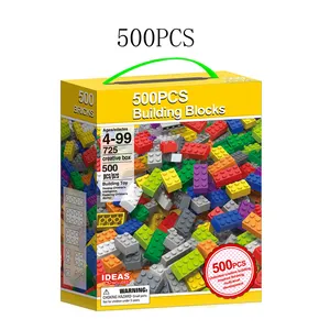 500件DIY小颗粒砖玩具套装彩色教育塑料积木玩具儿童