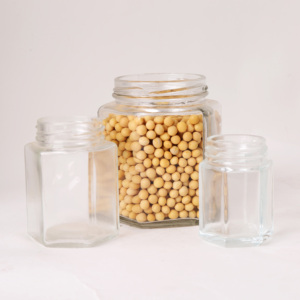 Precio de fábrica de cristal opaco bebé mano de oro en forma de frasco de vidrio de miel transparente - Product Image 4
