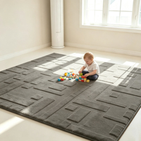 Solid Color Wholesale Cushioned Eco-Friendly Anti-Slip Faux Rabbit Fur Rug Custom Size Soft Floor Carpet for Kids Play Mat