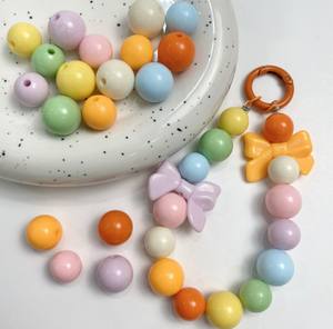 Gran Venta de cuentas sueltas de Color sólido crema de alta calidad DIY llavero Material accesorios de joyería cuentas de Color cálido - Product Image 1