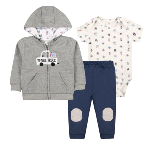 Ensemble de sweat-shirts pour bébé avec logo personnalisé, 3 pièces, imprimé animal/fleur en coton, combinaison à manches longues, 6-24 <span class=keywords><strong>mois</strong></span>, ensemble de veste d'automne - Product Image 5
