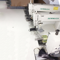 Machine à formation de trame de cheveux à trois têtes avec point de verrouillage