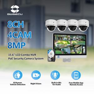 Système de caméra CCTV GWSECU 8 canaux PoE NVR 4K 8MP, caméra IP dôme de sécurité avec micro intégré, vision nocturne IR, surveillance à domicile et en entreprise - Product Image 2
