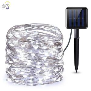 Guirnalda de Luces Solares de 12 Metros con 100 LED, IP65 Impermeable, Cable de Cobre, Decoración Solar para Jardín, Calle y Árboles - Product Image 2
