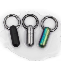 Porte-clés en alliage de titane, boîte de rangement portable pour pilules, étanche, format poche