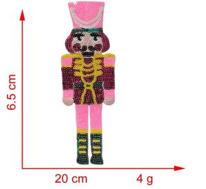 Patch thermocollant brodé de sequins de taille moyenne, motif Père Noël, arbre de Noël et nœud, pour la décoration des t-shirts et sweats à capuche des jeunes enfants - Product Image 2