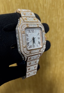 Relojes Populares con Incrustaciones de Diamantes de Imitación, Reloj de Cuarzo para Hombre, Reloj con Circonita Cúbica y Moissanita - Product Image 3