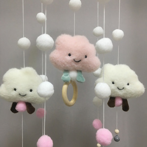 Boho Pom Pom Cot เปลไม้เมฆสำหรับเด็กทารกเด็กทารกแรก<span class=keywords><strong>เกิด</strong></span>เปลเด็กทำจากผ้าฝ้ายนุ่มแขวนตกแต่งของขวัญสำหรับอาบน้ำ - Product Image 3