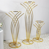 Centres de table élégants pour événements de mariage, support de fleurs, centres de table de mariage, décoration de table, supports de centre de table en métal doré