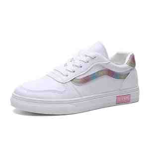 Chaussures en cuir blanc pour femmes, nouvelles chaussures de printemps basiques, décontractées et respirantes, à la mode, été - Product Image 5