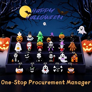 Halloween PVC Cute Funny Pendant Bulk Portable <b>Hanging</b> Key <b>Chain</b> With Keyring Gift Bag Stuffer for Trick or Treat Party Supplies - Product Image 1