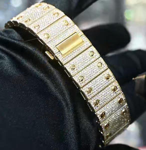 Fashion VVS D Color Moissanite Wristwatch Sapphire <b>Crystal</b> <b>Top</b> Quality Iced Out diamond Bezel Mossanite Watch for Men and Women - Product Image 3
