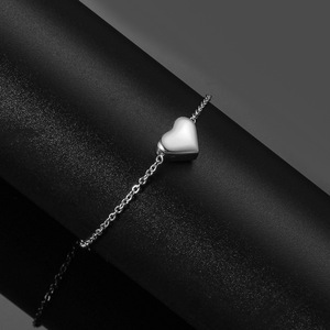 Bracelet avec pendentif en forme de cœur, 11 mm, acier inoxydable 304 poli, bijoux unisexes, cadeau - Product Image 3