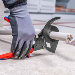 KNIPEX 95 31 280 <b>Ratchet</b> Snips with black lacquered multi-component <b>handles</b> 280 mm - Product Image 3