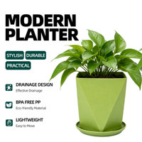 Pots à fleurs carrés en plastique PP avec trou de drainage, design durable de style américain, capacité de 2,02 L pour la décoration des plantes à la maison et au jardin