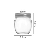 Tarro de cristal al por mayor con doble asa, tipo nido de pájaro, 80ml 100ml 150ml, hermético, para miel y mermelada, con tapa metálica de rosca, recipiente para recuerdos de boda