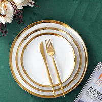 10 12 pouces Noël doré incrustation blanc Steak fruits Dessert ménage os chine plat assiette
