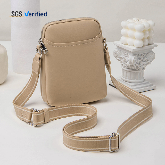 Custom Pu Leather Leather Cross Body Cell Phone Case Bag Small Cell Phone Pouch Purse Single Shoulder Bag