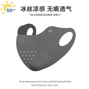 Mascarilla Facial de Protección Solar para Mujer, de Seda de Hielo, Transpirable, Protección UV, para Deportes al Aire Libre de Verano - Product Image 4