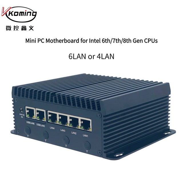 Nano Mini Pc for Monitoring System 6LAN 2.5Gb SATA 3.0 7USB Intel I5 6300U 7200U 8250U DDR3L HD-MI Type-C  Industrial Computer