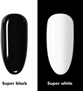 <span class=keywords><strong>Vernis</strong></span> <span class=keywords><strong>à</strong></span> ongles en gel UV <span class=keywords><strong>semi</strong></span>-<span class=keywords><strong>permanent</strong></span> super noir et blanc <span class=keywords><strong>à</strong></span> haute pigmentation pour manucure française - Product Image 4