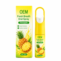 Spray buccal à l'ananas pour une fraîcheur instantanée, à tout moment et en tout lieu, 20 ml, brume buccale portable, élimination instantanée des odeurs, design avec poignée en boucle, marque privée