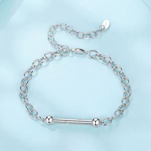 Pulsera <span class=keywords><strong>de</strong></span> Cadena <span class=keywords><strong>de</strong></span> Eslabones <span class=keywords><strong>de</strong></span> <span class=keywords><strong>Plata</strong></span> <span class=keywords><strong>de</strong></span> Ley 925, Ajustable, con Estrella Grabada, Pulsera DIY para Mujer, Decoración Minimalista para la Muñeca - Product Image 2