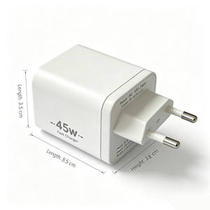 Chargeur rapide Type-C 45W, adaptateur mural USB PD, prise EU, alimentation compacte pour téléphone portable, ordinateur portable - Product Image 1