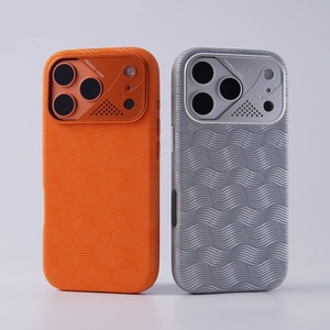 เคสโทรศัพท์หนัง PU ลายคลื่นขั้นสูง พร้อมแม่เหล็ก สำหรับ iPhone 17 14 15 16 Pro Max พร้อมกรอบโลหะป้องกันกล้อง กันกระแทก - Product Image 1