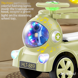 Bestseller Musik- und Licht-Spielzeugauto für Kleinkinder, Rutschauto aus Kunststoff, Schiebe- und Schaukelauto für Kinder, Mädchen und Jungen - Product Image 5