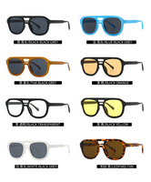 MS CP865111 Lunettes de soleil de style littéraire tendance Lunettes de soleil à double pont Lunettes de soleil carrées à monture PC Lunettes de vue à la mode avec logo personnalisé