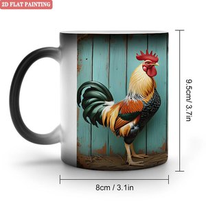 Custom Logo Blank Mug Frosted Black 11oz <b>Ceramic</b> Heat Sensitive <b>Cup</b> - Product Image 1