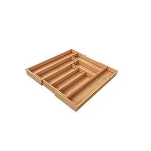 Wooden <b>Drawer</b> Organizer Expandable Rectangular Natural Wood Color <b>Storage</b> For Kitchen Tableware - Product Image 5
