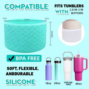 Texture 3D stéréo sirène Silicone botte Silicone pare-chocs pour gobelet bas manchon en acier inoxydable bouteille d'eau accessoires - Product Image 4