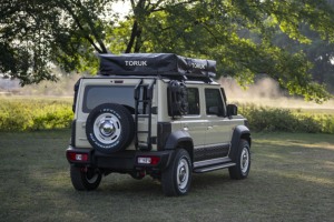 Vente en gros de tente de toit de voiture pour le <span class=keywords><strong>camping</strong></span> en plein air RTT coque souple isolée poids léger tissu de coton 4X4 accessoire d'échelle pour 4 personnes - Product Image 5