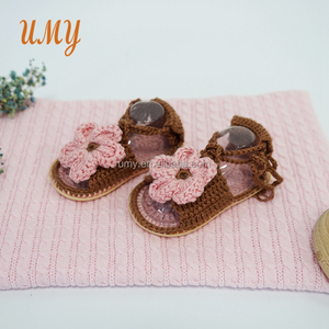 <span class=keywords><strong>Sandalias</strong></span> planas de ganchillo para bebé recién nacido, flores personalizadas, bonitas, de verano, venta al por mayor - Product Image 6