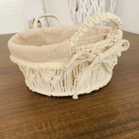 Corbeille de fruits en corde de coton respirante à usage quotidien doublure amovible hygiénique Base en fer PE PC matériel essentiel pour la cuisine de ferme