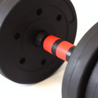 Ensemble d'haltères réglables en ciment avec poignées en mousse, barre de musculation convertible 2-en-1 pour entraînement à domicile, poids libres