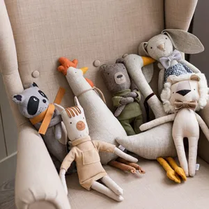 Bebek yatağı bebek peluş dekorasyon sevimli tavuk/geyik/kaz interaktif oyuncak hediye