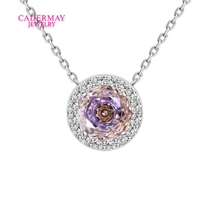 Cadermay Jewelry Set Light Purple Zircon S925 Sterling Silver Earrings Ring Pendant Classic Women's Fine Jewelry - Product Image 3
