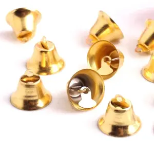 Yüksek kaliteli küçük mücevher aksesuarları altın kaplama Metal noel Jingle Bells toptan