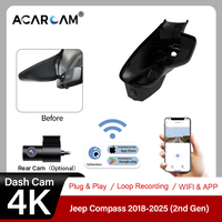 Cámara para Coche HOLROADX 4G Plug & Play para Jeep Compass 2.ª Gen. 2017-2026, Doble Lente, Modo de Estacionamiento 24H, DVR con 1 Año de Garantía