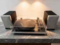 Tocadiscos Profesional de 50W con Altavoces Externos Inalámbricos BT, Reproductor de Vinilo de Alta Fidelidad con Transmisión por Correa