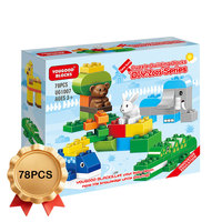 Blocs de construction en gros de grande taille, série Océan, 78 pièces, jouet éducatif en briques, livraison directe d'usine, cadeau pour enfants, garçons et filles
