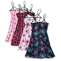 Robe nuisette en satin pour femme, imprimé papillon, soyeuse, style caraco, sans manches, vêtement de nuit, de détente et d'intérieur